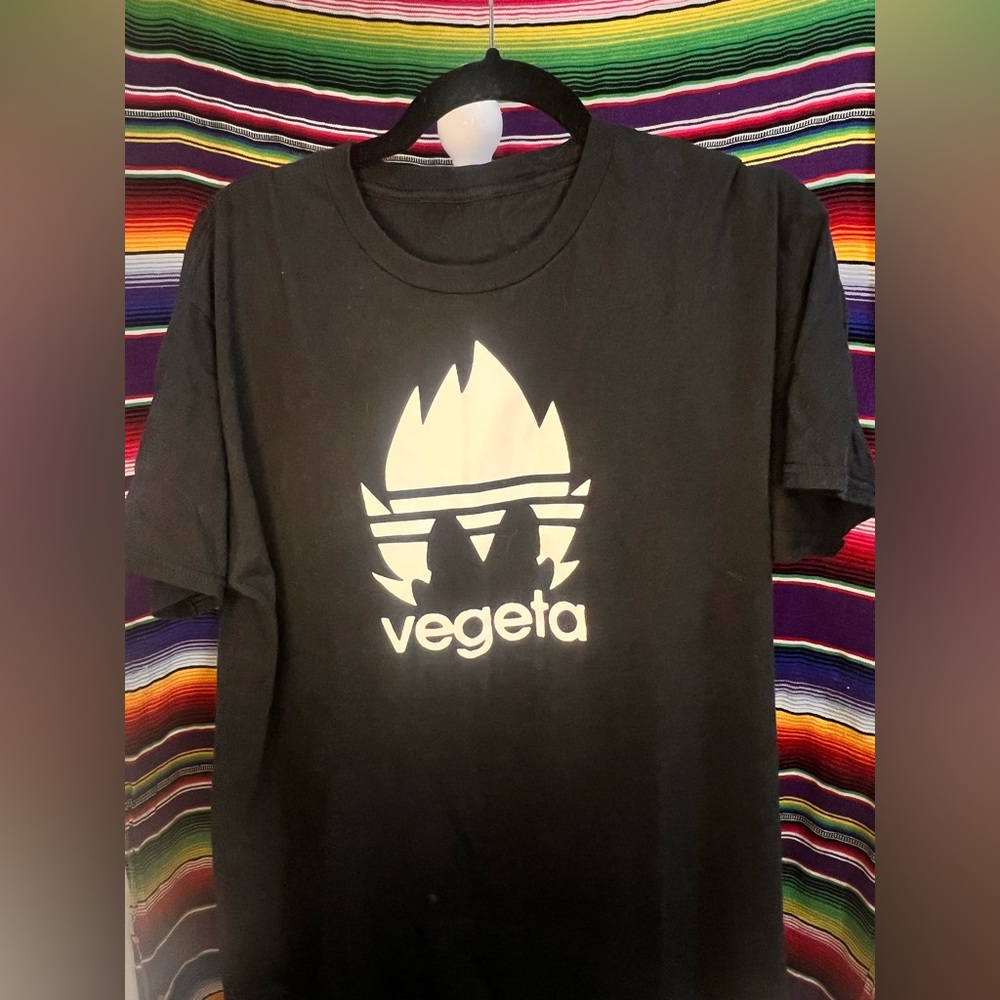 ⭐Black Vegeta Dragon Ball Anime “Adidas” Graphic T-Shirt